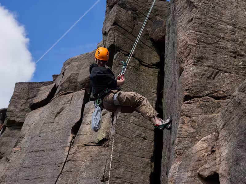Abseiling outside